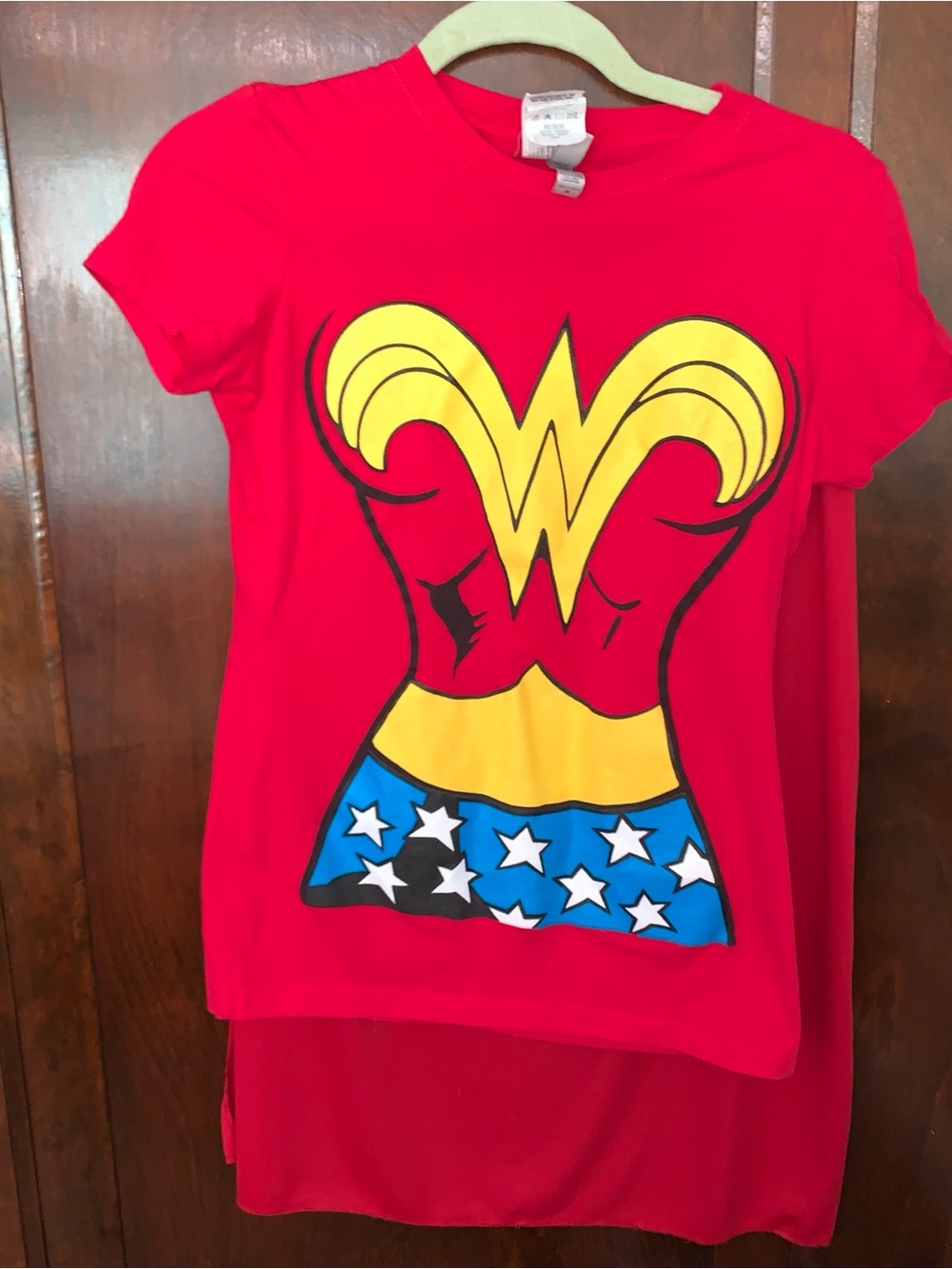 DC Comics Red Wonder Woman Graphic Tee with Detachable Cape
